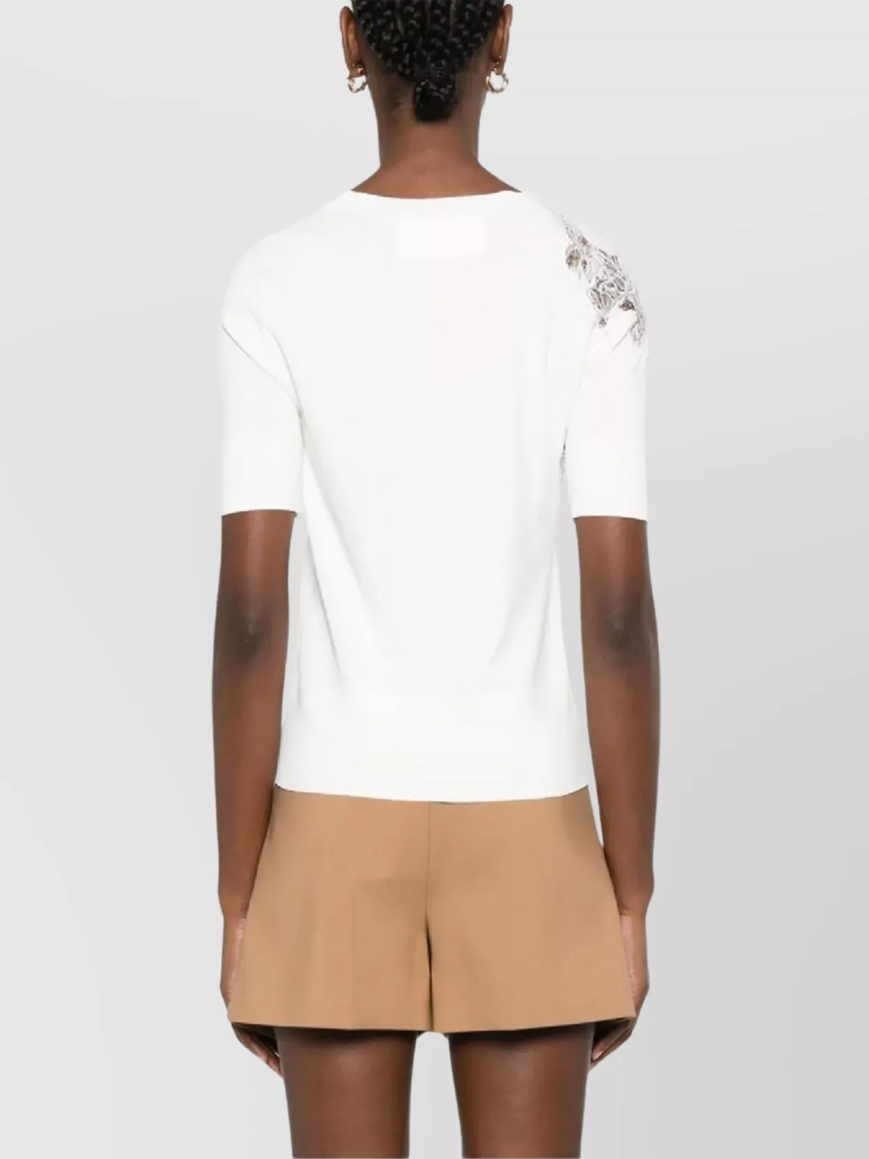 Ermanno Scervino Knitwear Lace Detail Short Sleeve
