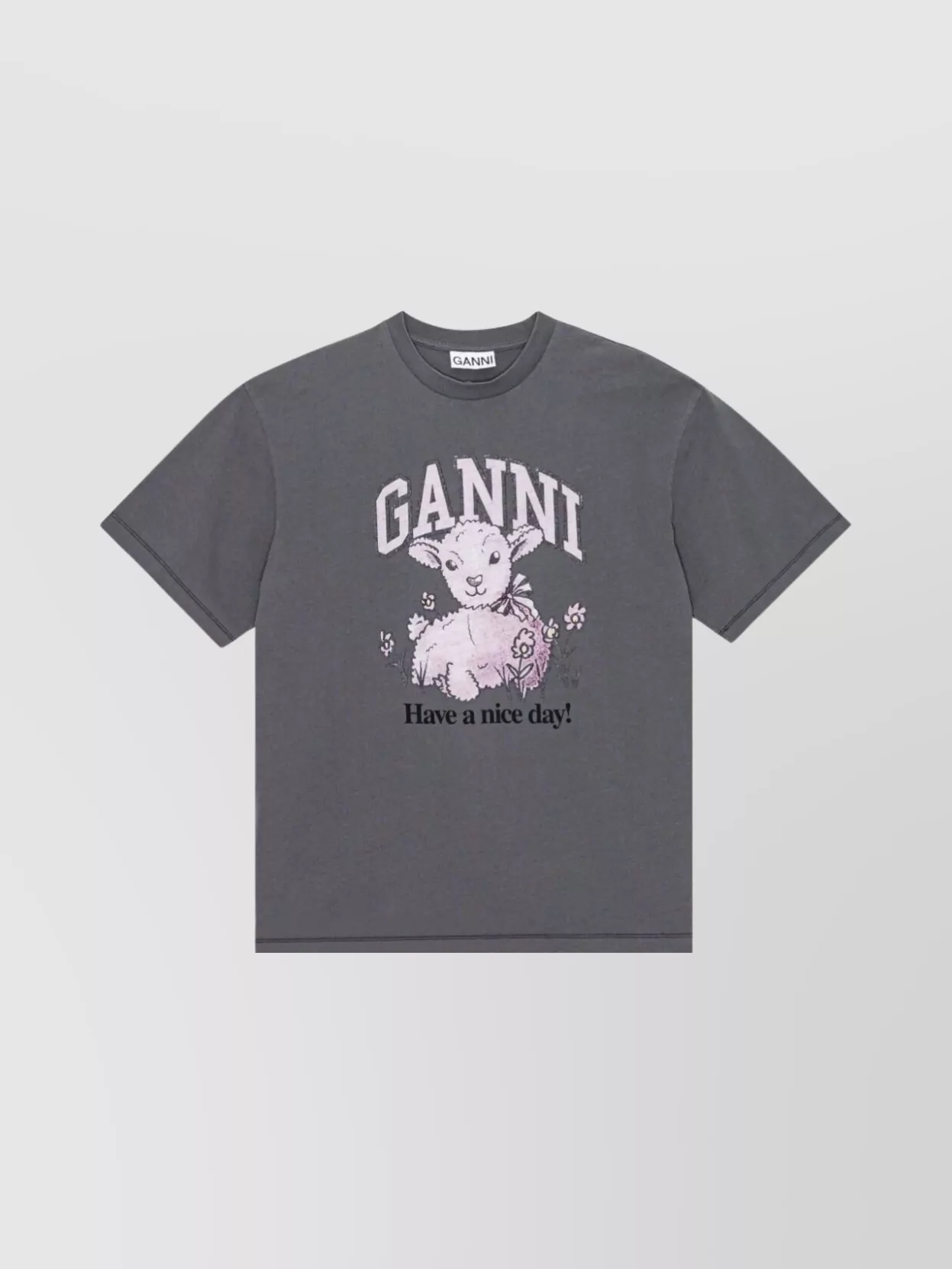 Ganni Graphic Print Crewneck T-Shirt