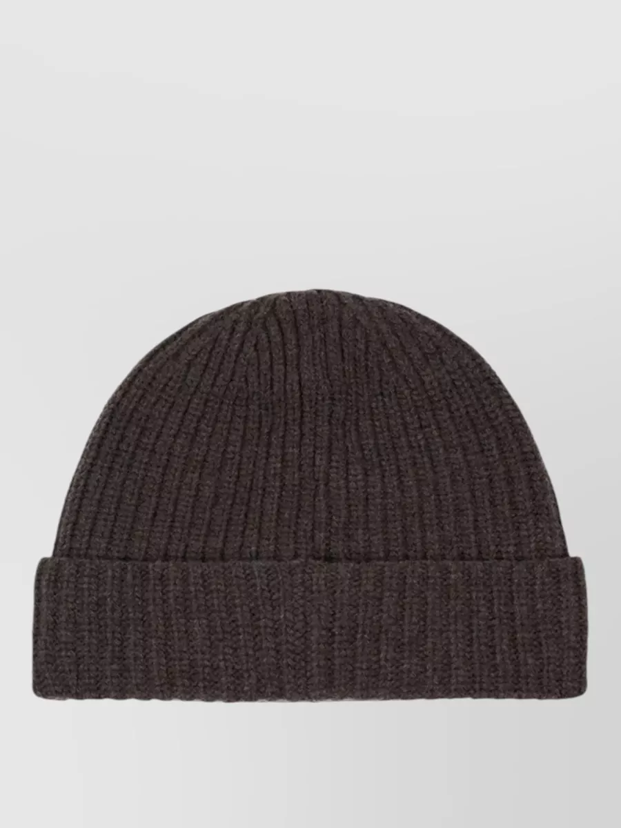 Casual ribbed beanie folded cuff