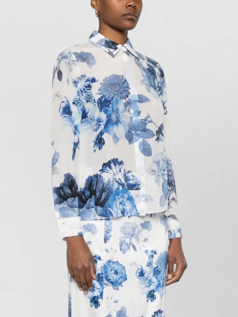 Alice + Olivia Floral-Print Silk Shirt