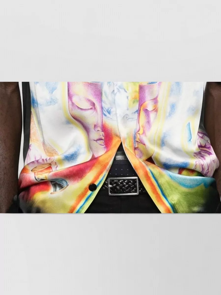 Casablanca Silk Printed Cuban Collar Short-Sleeve Shirt