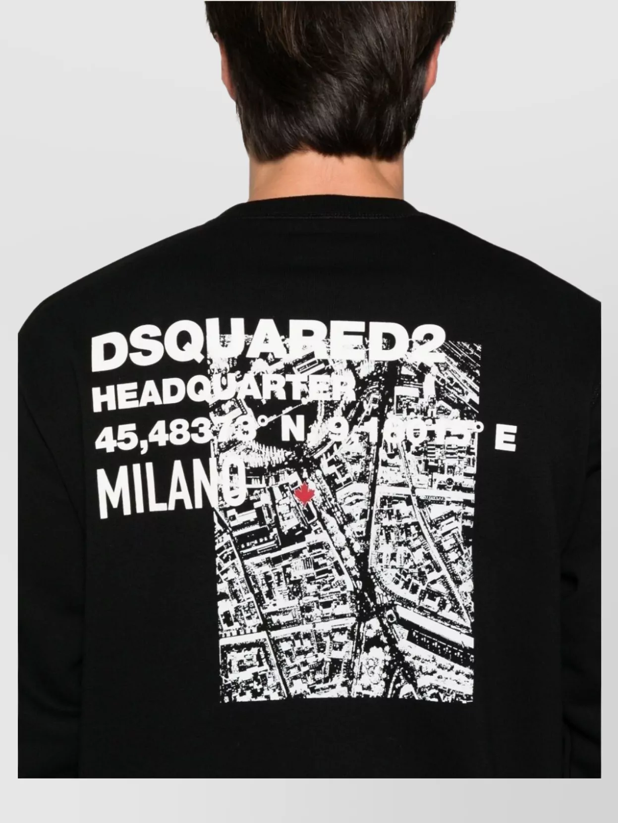 Dsquared2 Graphic Map Print Hoodie Crew Neck