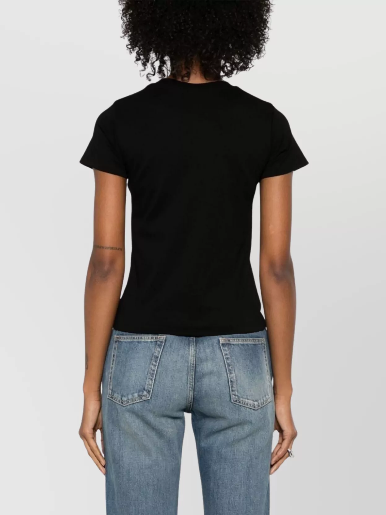 Alexander Mcqueen Crew Neck Embroidered Inverted Skull T-Shirt