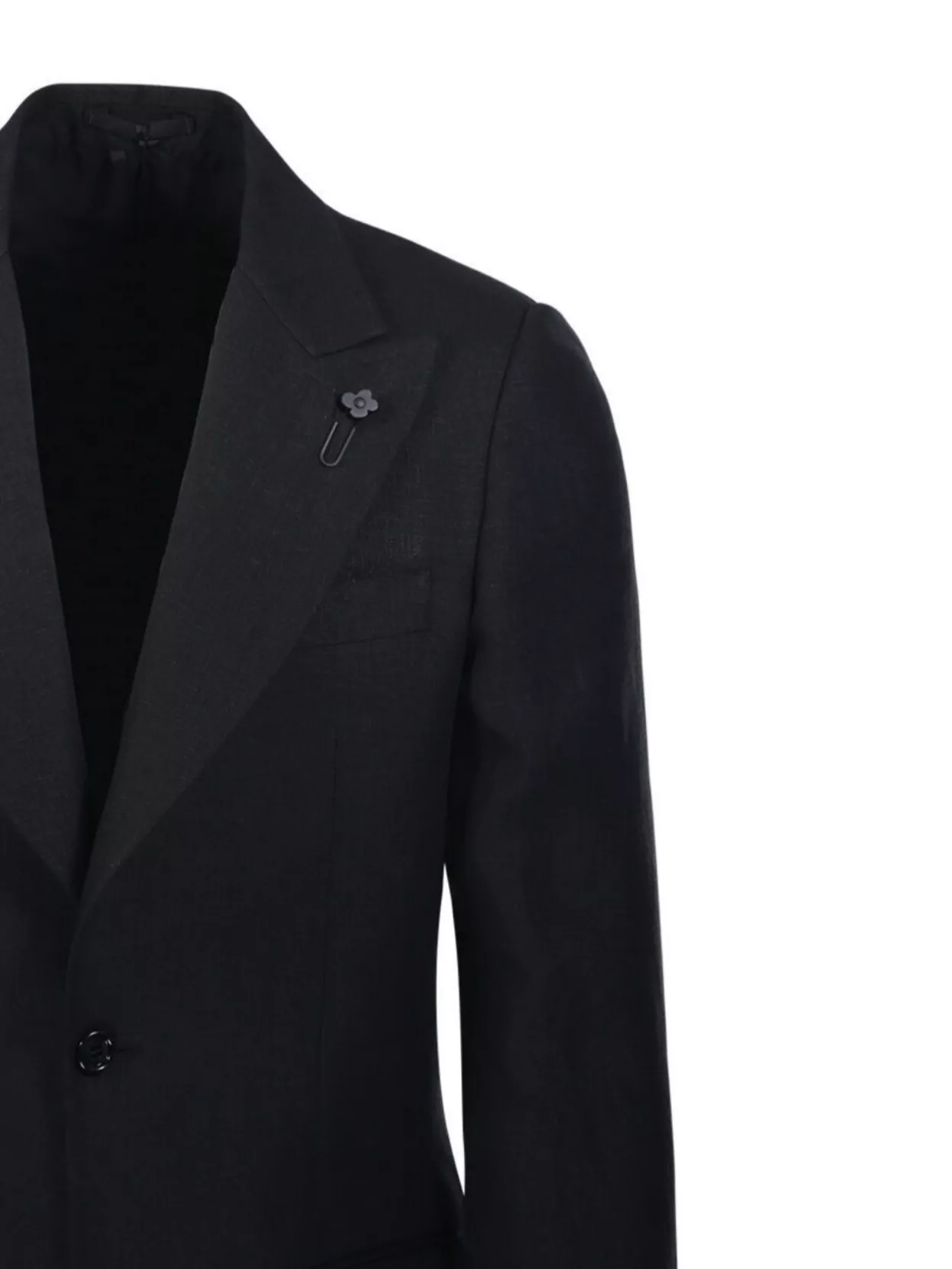 Lardini Ribbed Texture Notch Lapel Front Pockets