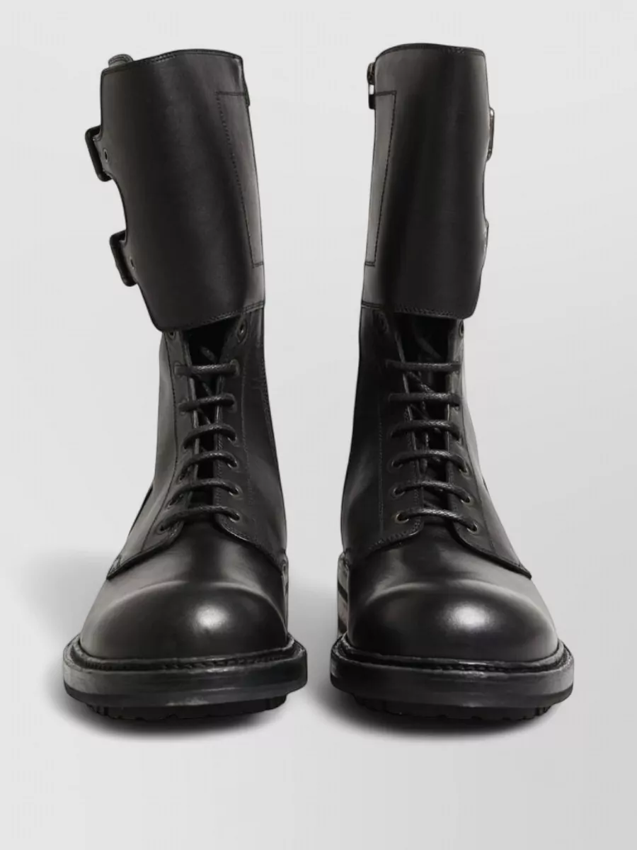 Dolce&Gabbana leather belted combat boots
