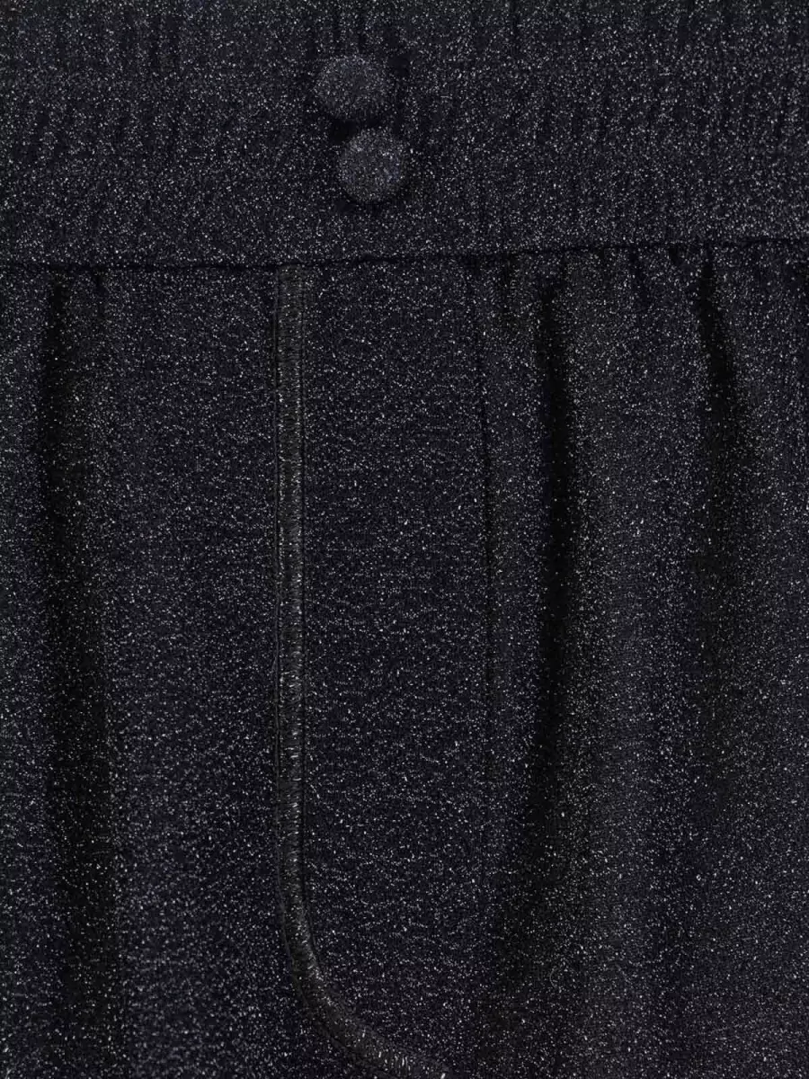 Oséree Straight Trousers Button Detail Glitter Finish