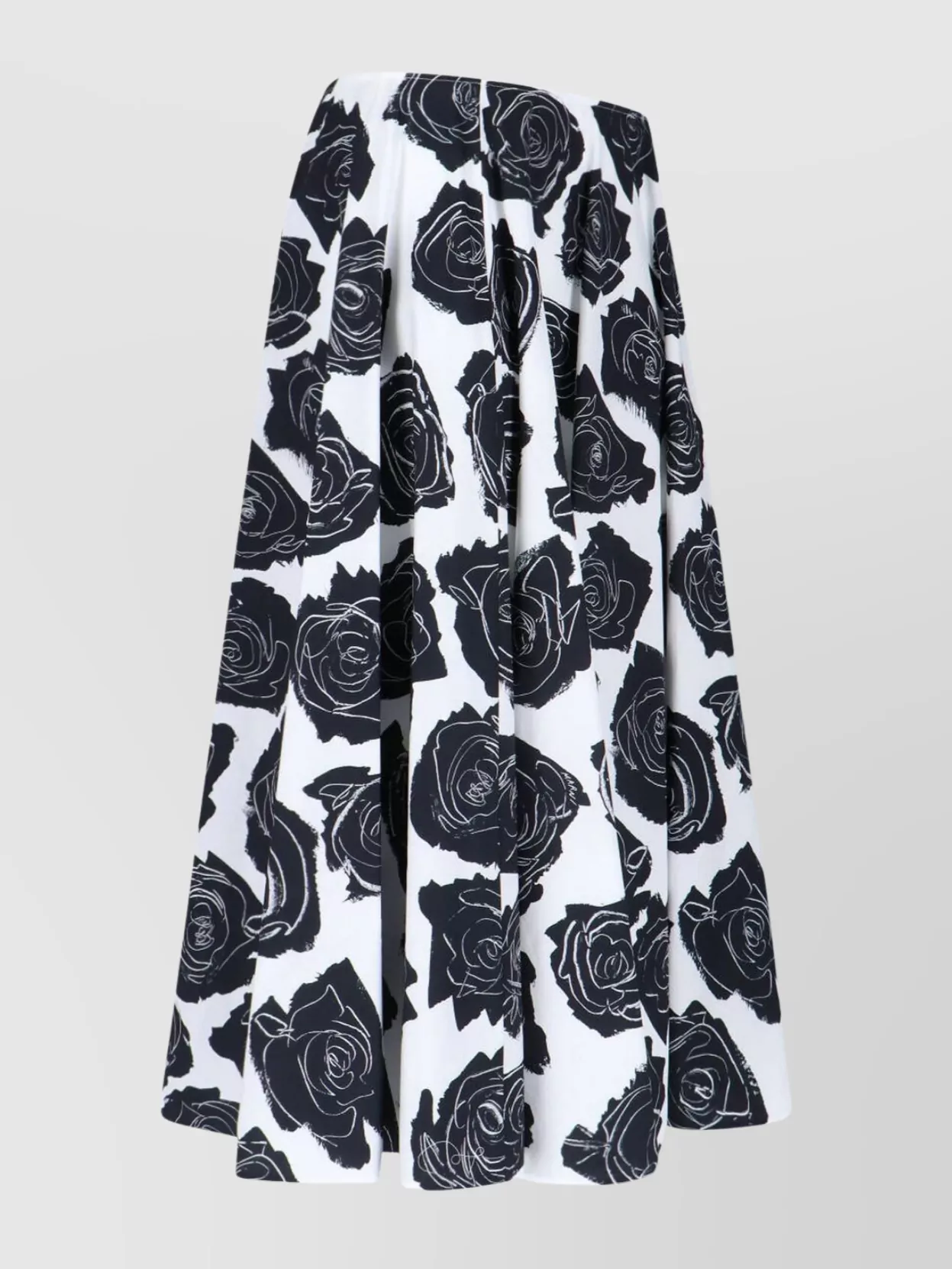 Marni Floral Print Midi Skirt With Discreet Zipper Closure