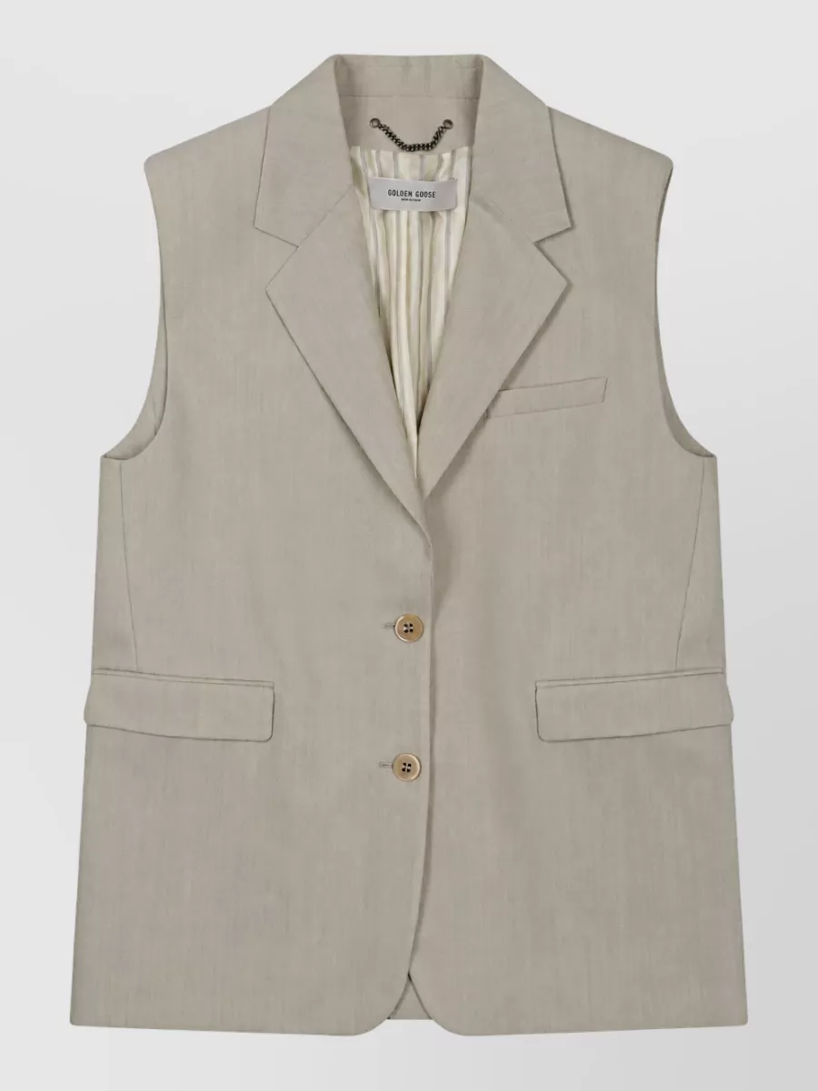 Golden Goose Wool Tailored Vest Sleeveless Notch Lapel