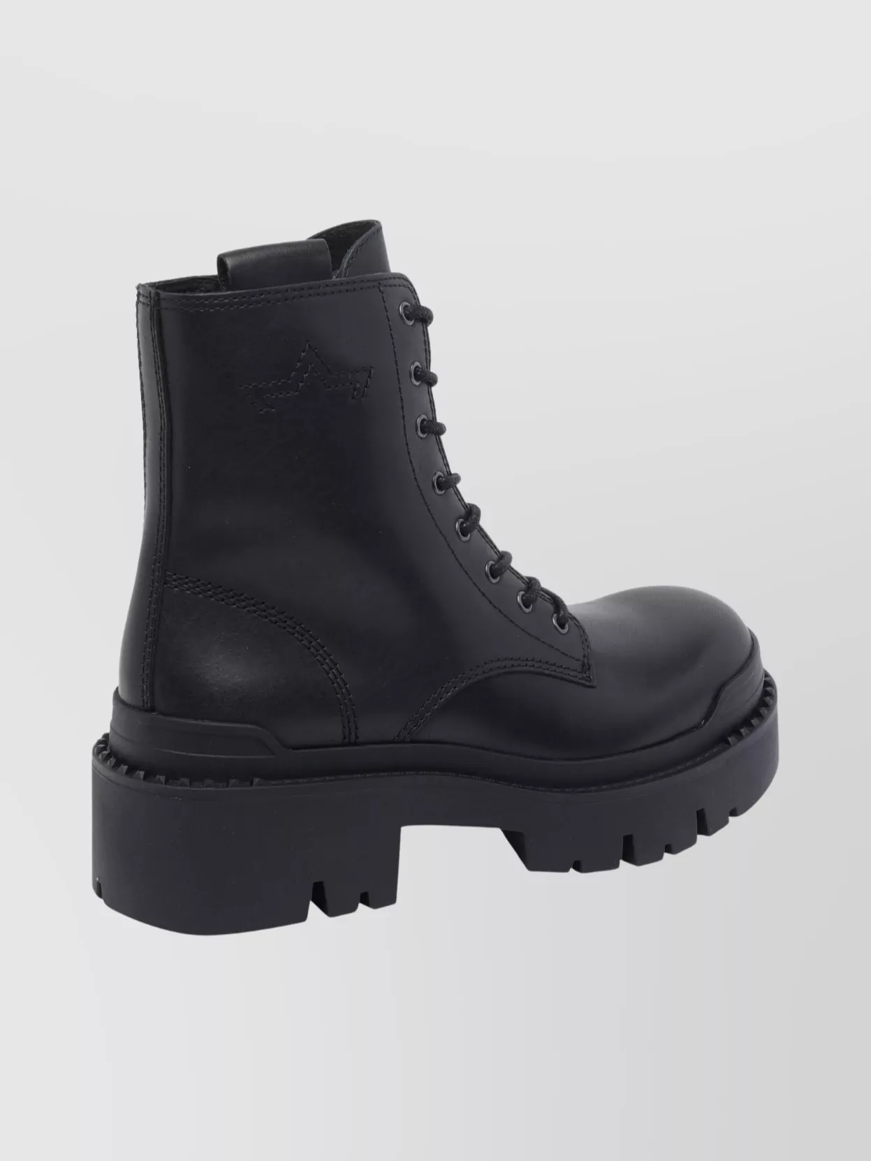 Ash Chunky Sole Lace-Up Leather Ankle Boots