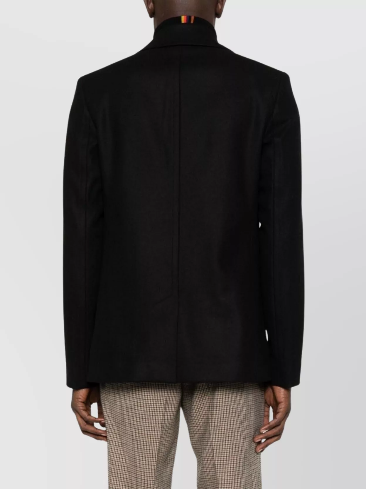 Paul Smith Double-breasted Long Sleeve Coat Featuring Pockets In Black