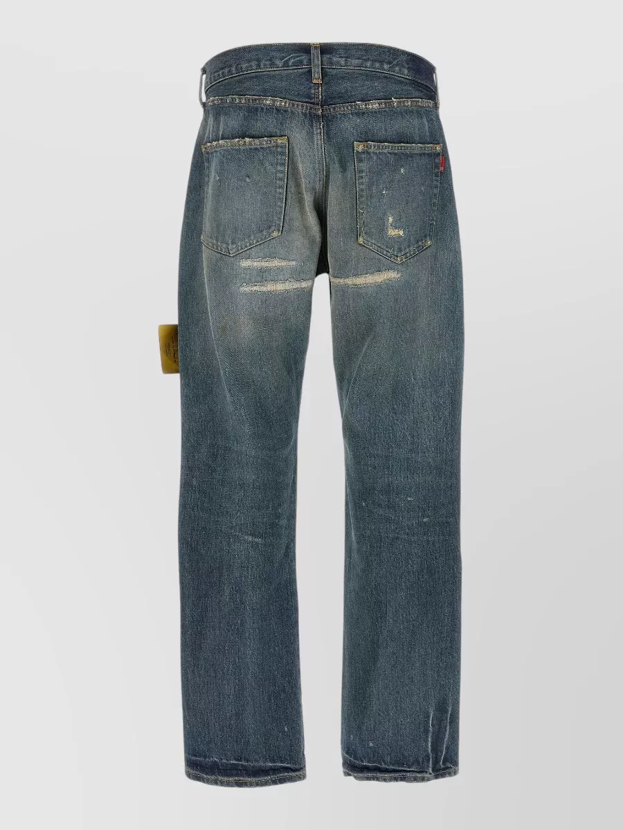 Undercover Embroidered Destroyed-Effect Denim Jeans