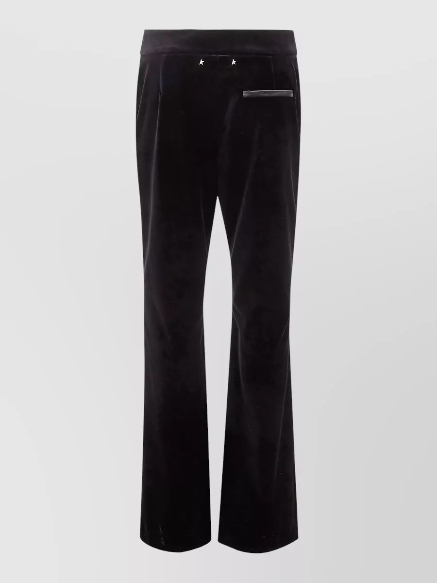 Golden Goose Velvet Flared Pants Star Embellishments In Black