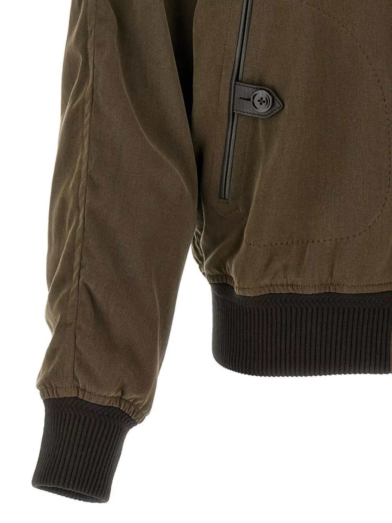 Tom Ford Ribbed Bomber Jacket With Button Accents