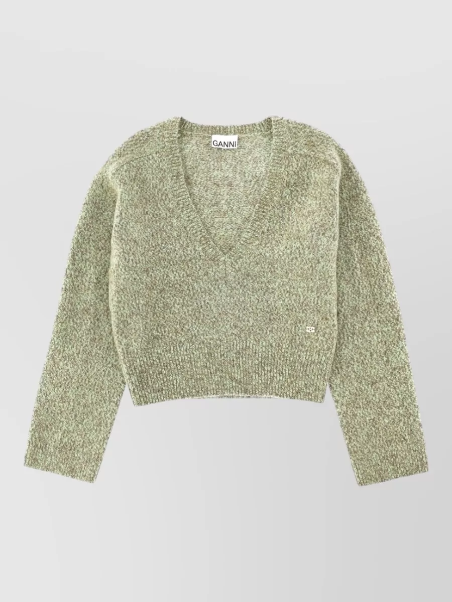 Ganni V-neck regular-fit sweater