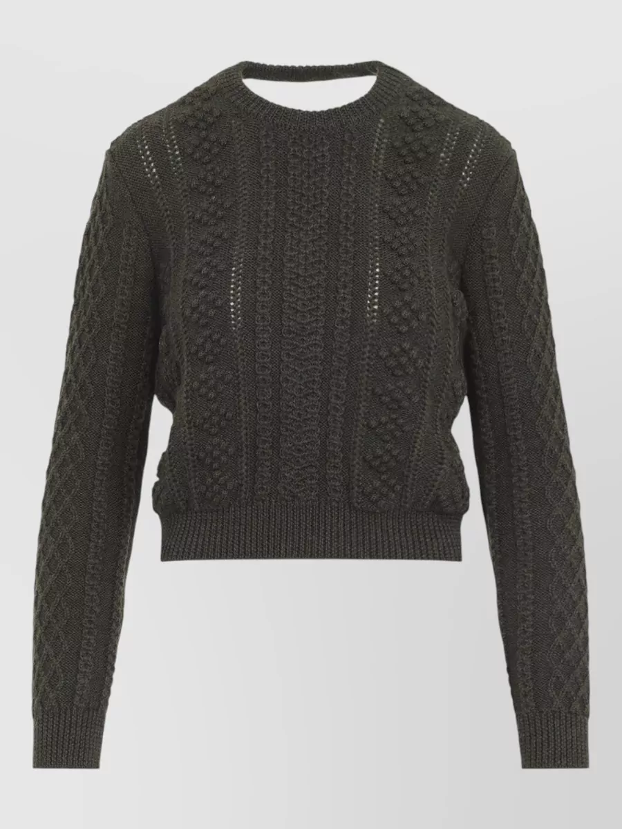Jil Sander Virgin wool chunky-knit cable-knit cropped sweater