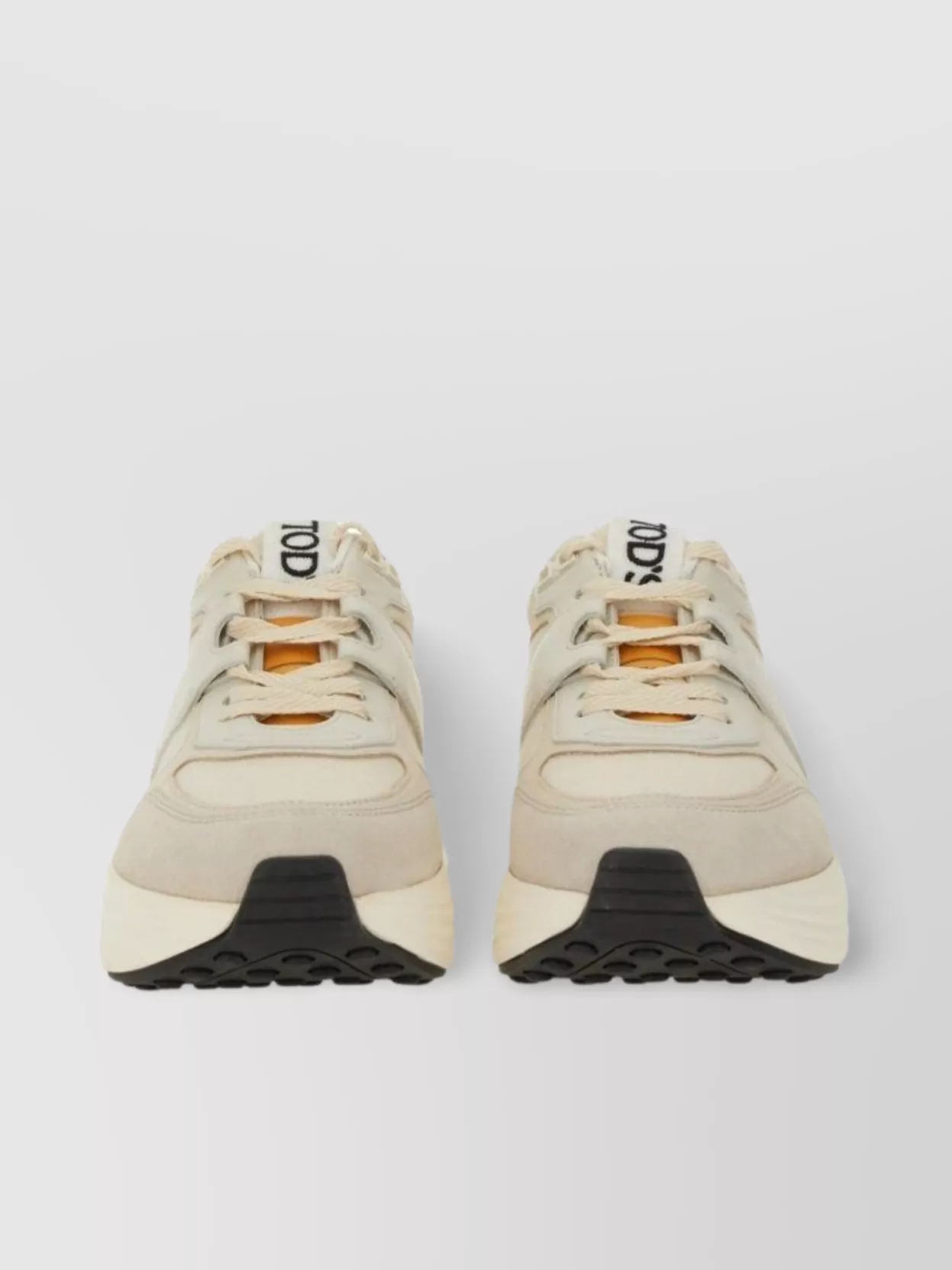 Tod's Low-top Round Toe Rubber Sole Sneakers In White