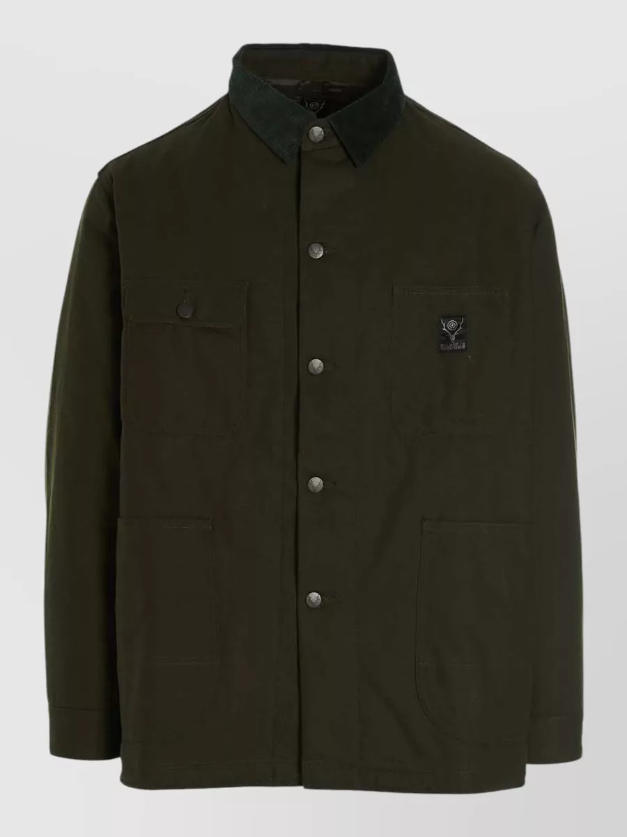 South2 West8 Quilted single breasted jacket