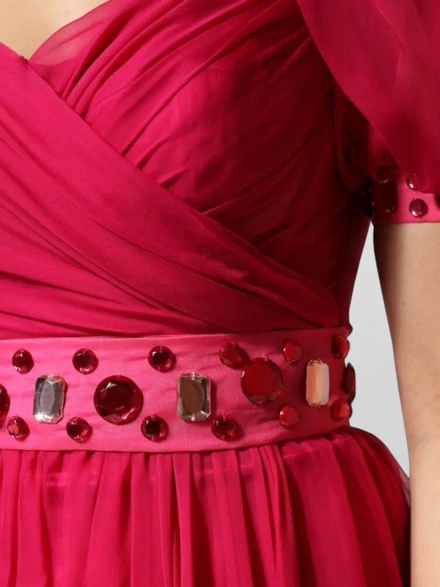 Dolce&Gabbana Silk Embellished A-Line Midi Dress