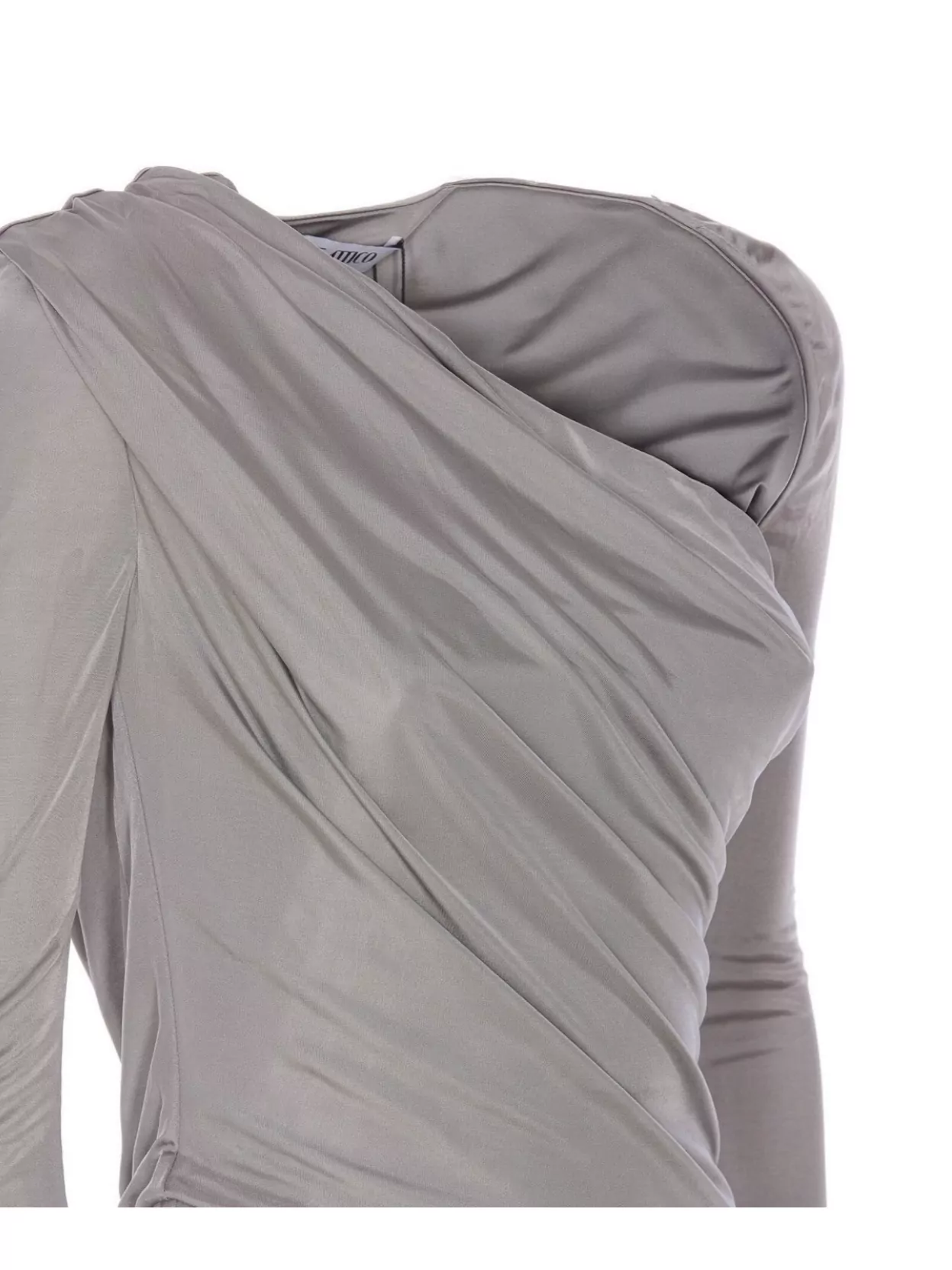 Shop Attico One Shoulder Draped Silhouette