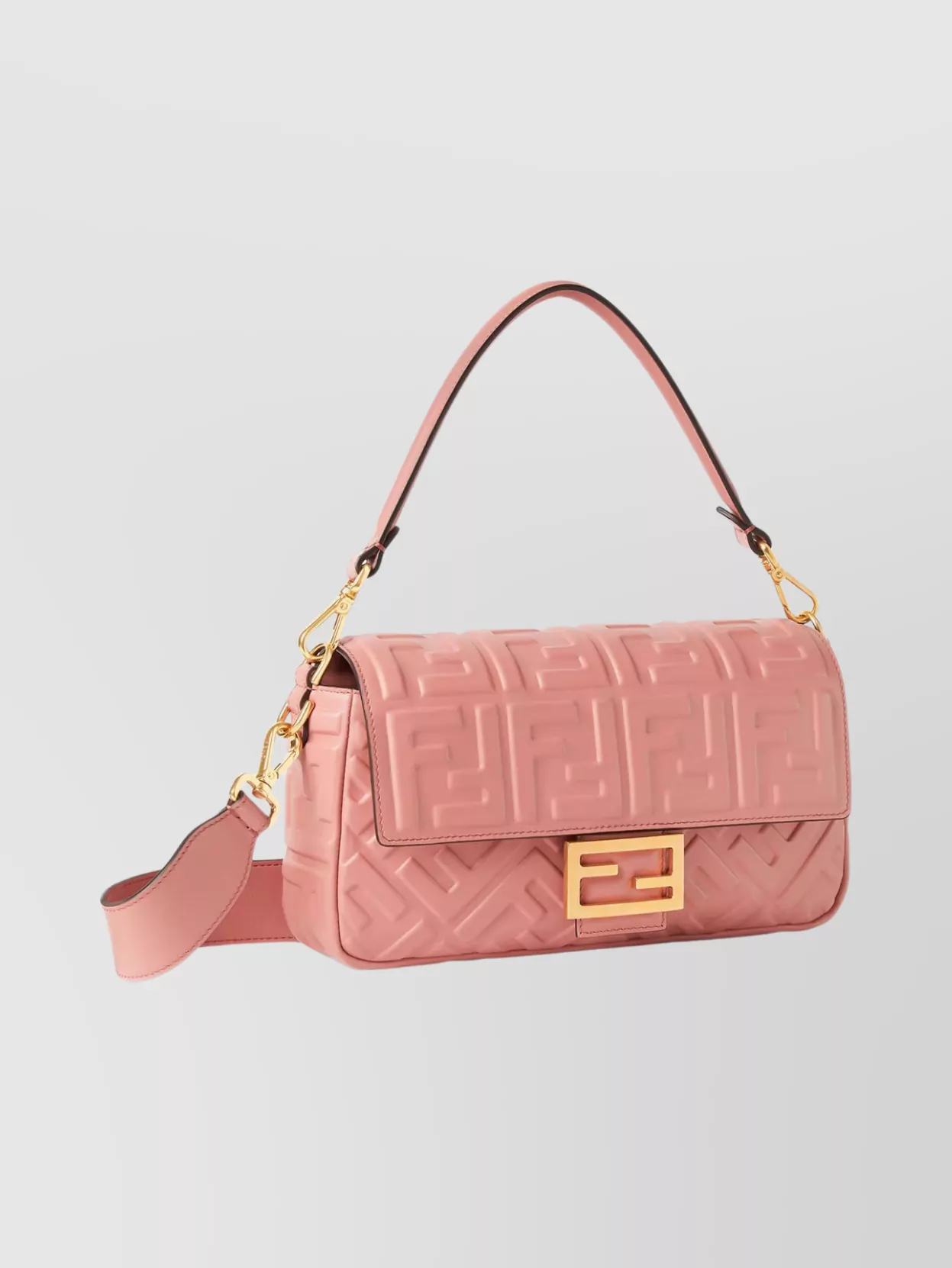 Fendi Ff Clasp Calfskin Shoulder Bag