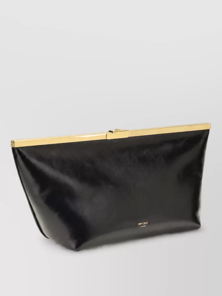Jimmy Choo large leather clutch bag