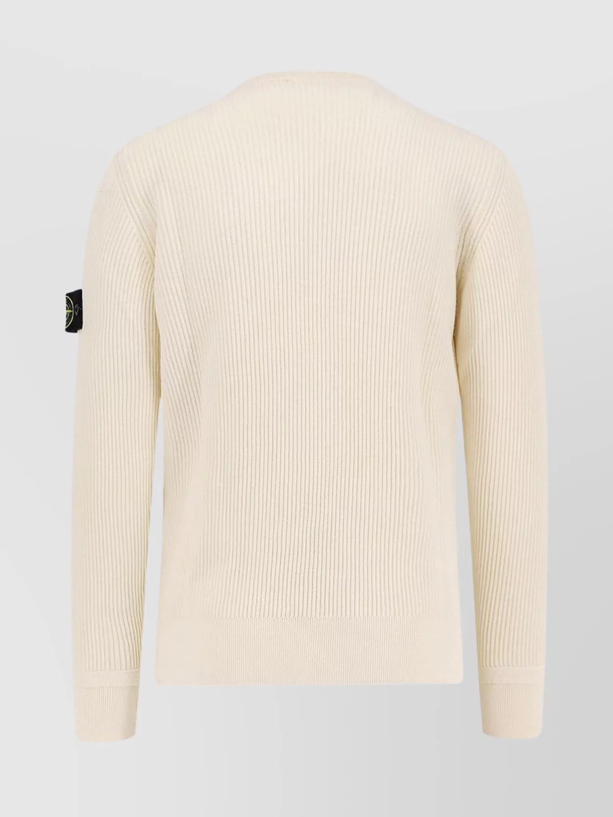 Stone Island Crew-Neck Wool Sweater Featuring Patch