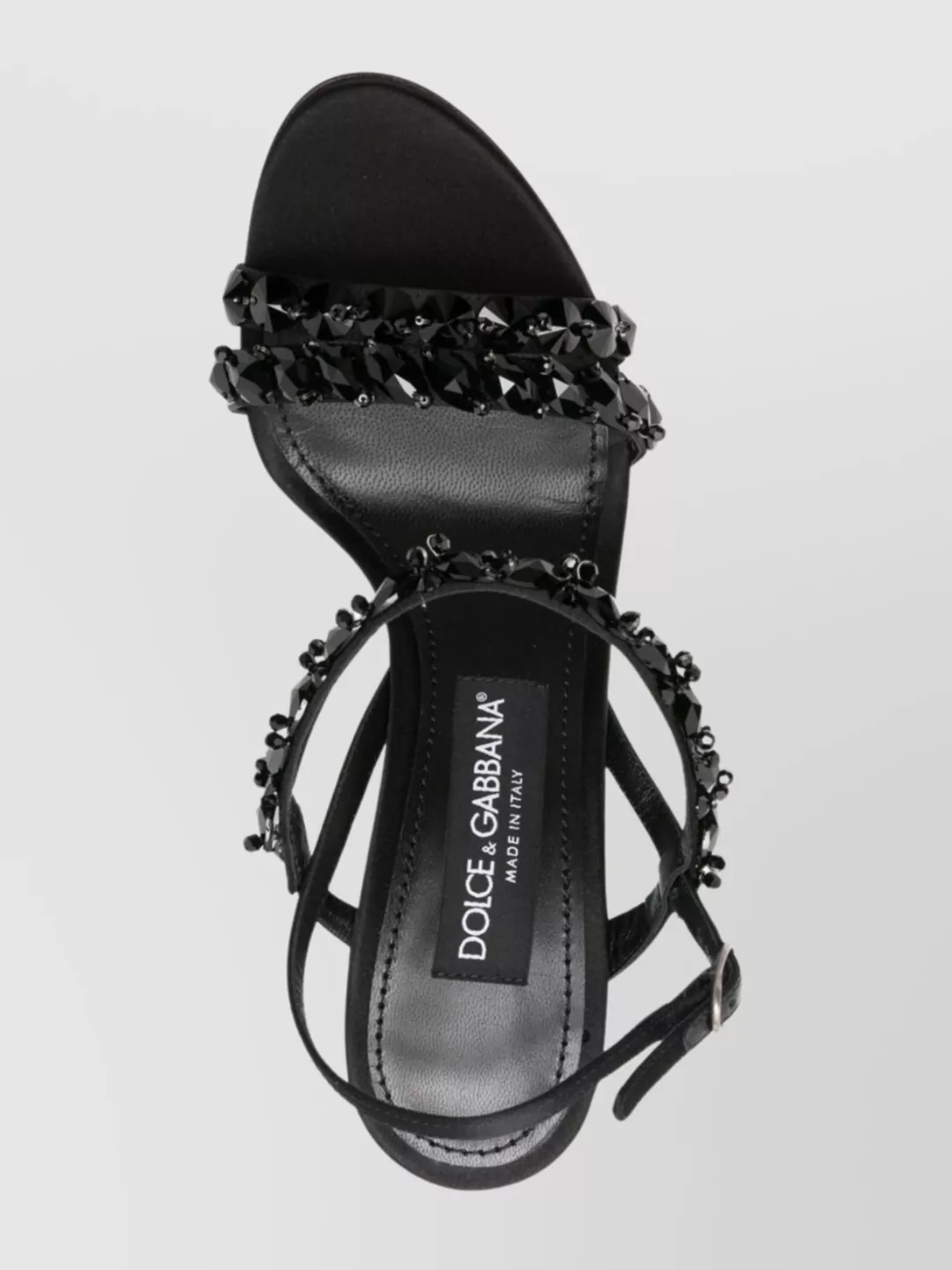 Dolce & Gabbana Sandals H-heel Rayon Leather In Black