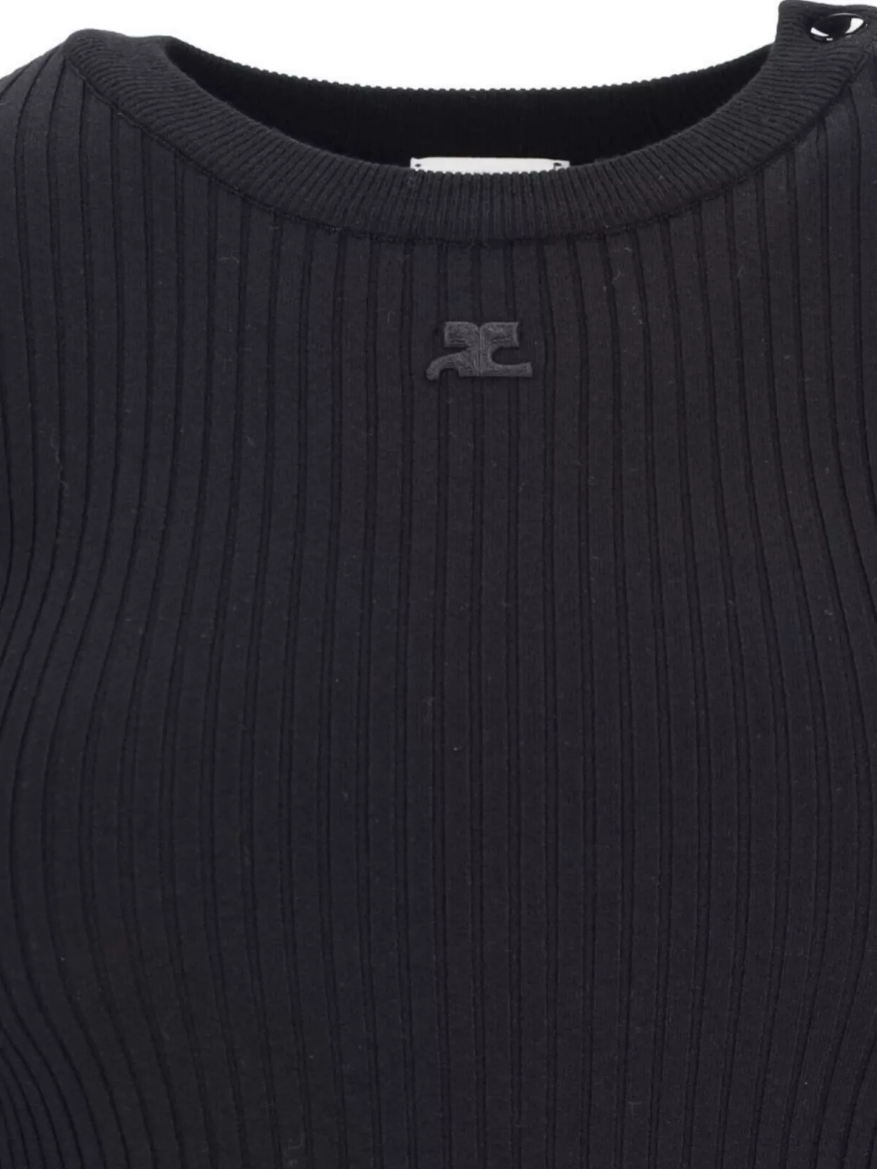 Courrèges Embellished Shoulder Crewneck Knitwear