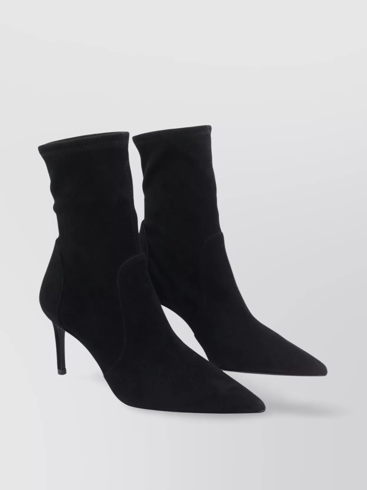Stuart Weitzman Elasticized Pointed Toe Stiletto Heel Ankle Boots