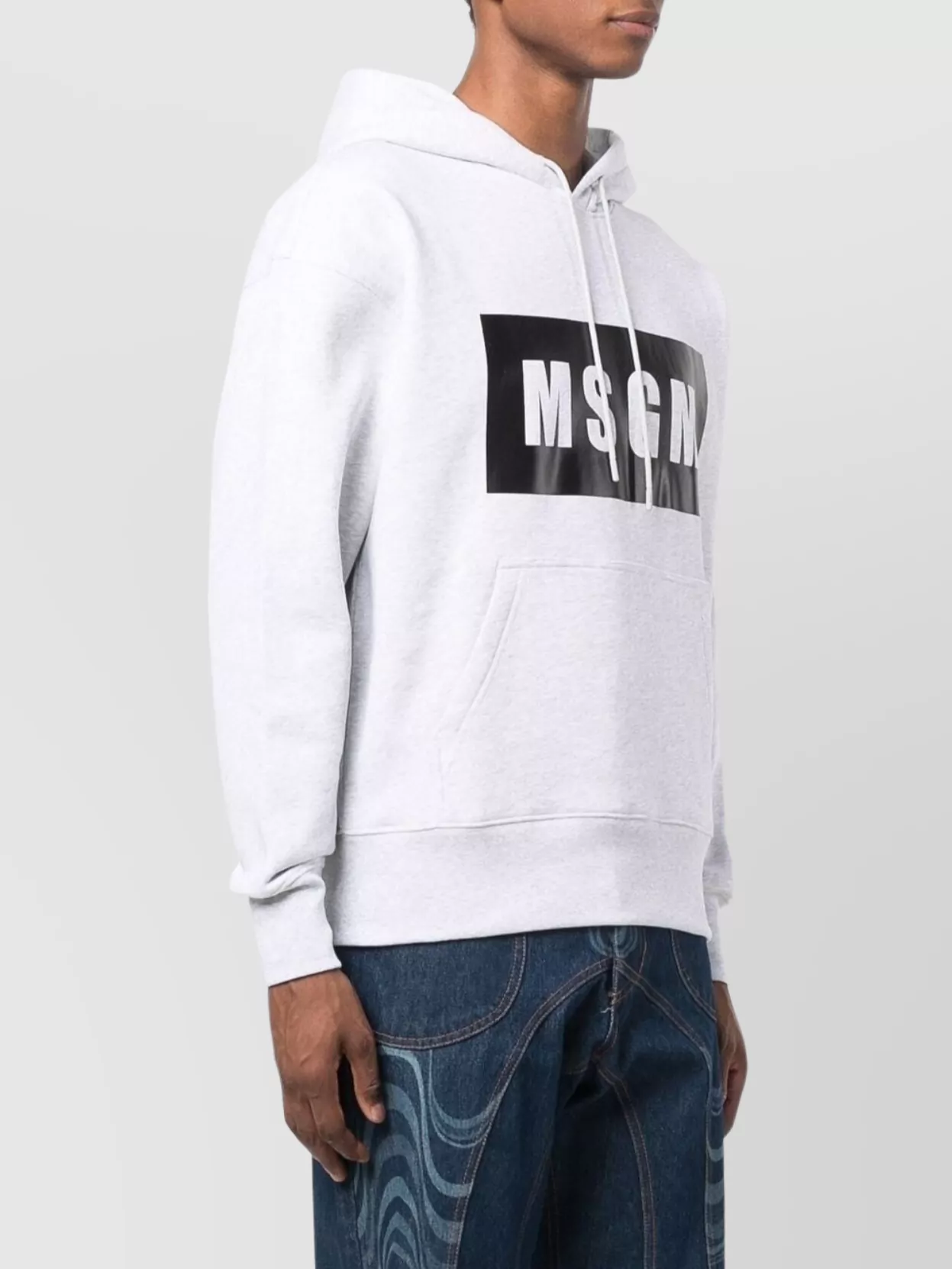 Msgm Logo Print Cotton Hoodie
