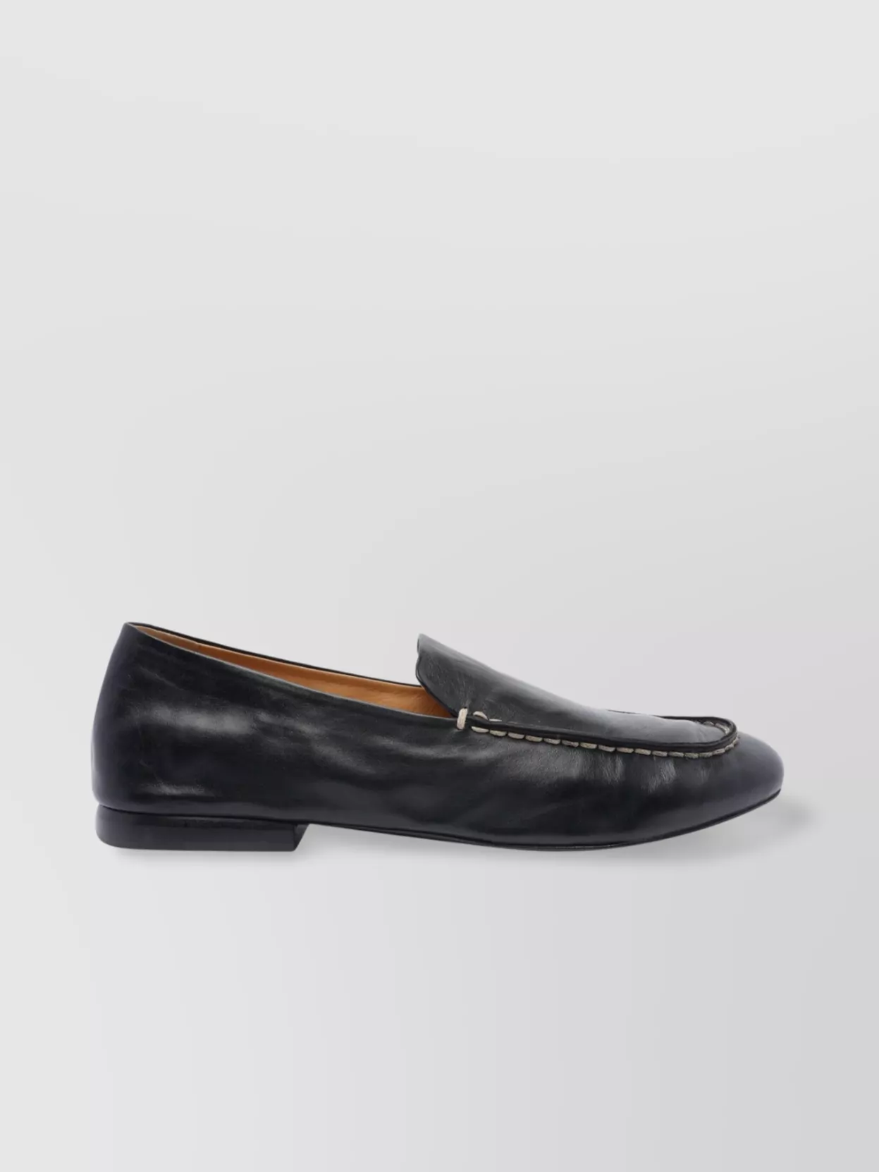 Marsèll Round Toe Leather Loafers With Contrasting Stitching