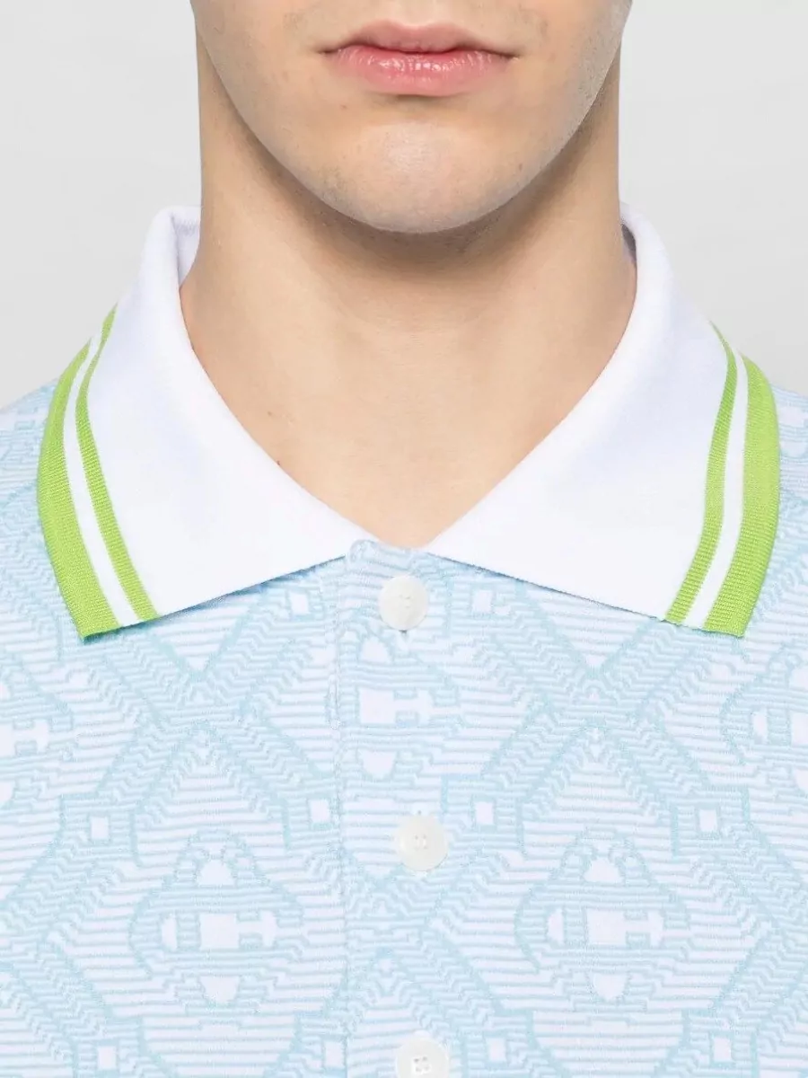 Casablanca Cotton-Blend Jacquard Polo Shirt