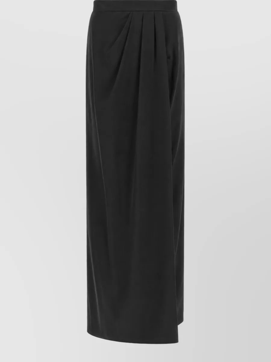 Max Mara silk draped pleated maxi skirt