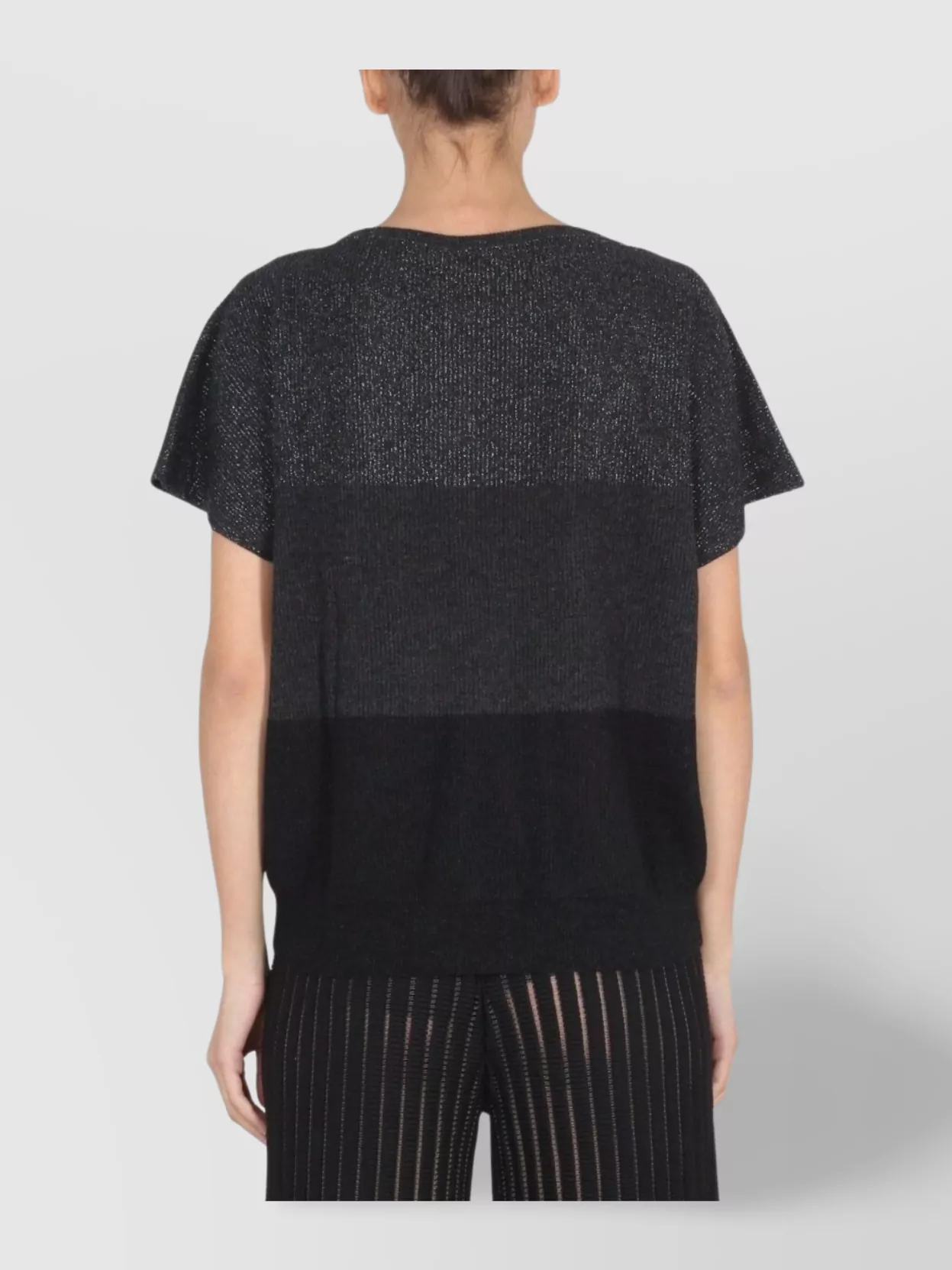 Fabiana Filippi Metallic Striped Knitwear Short Sleeves