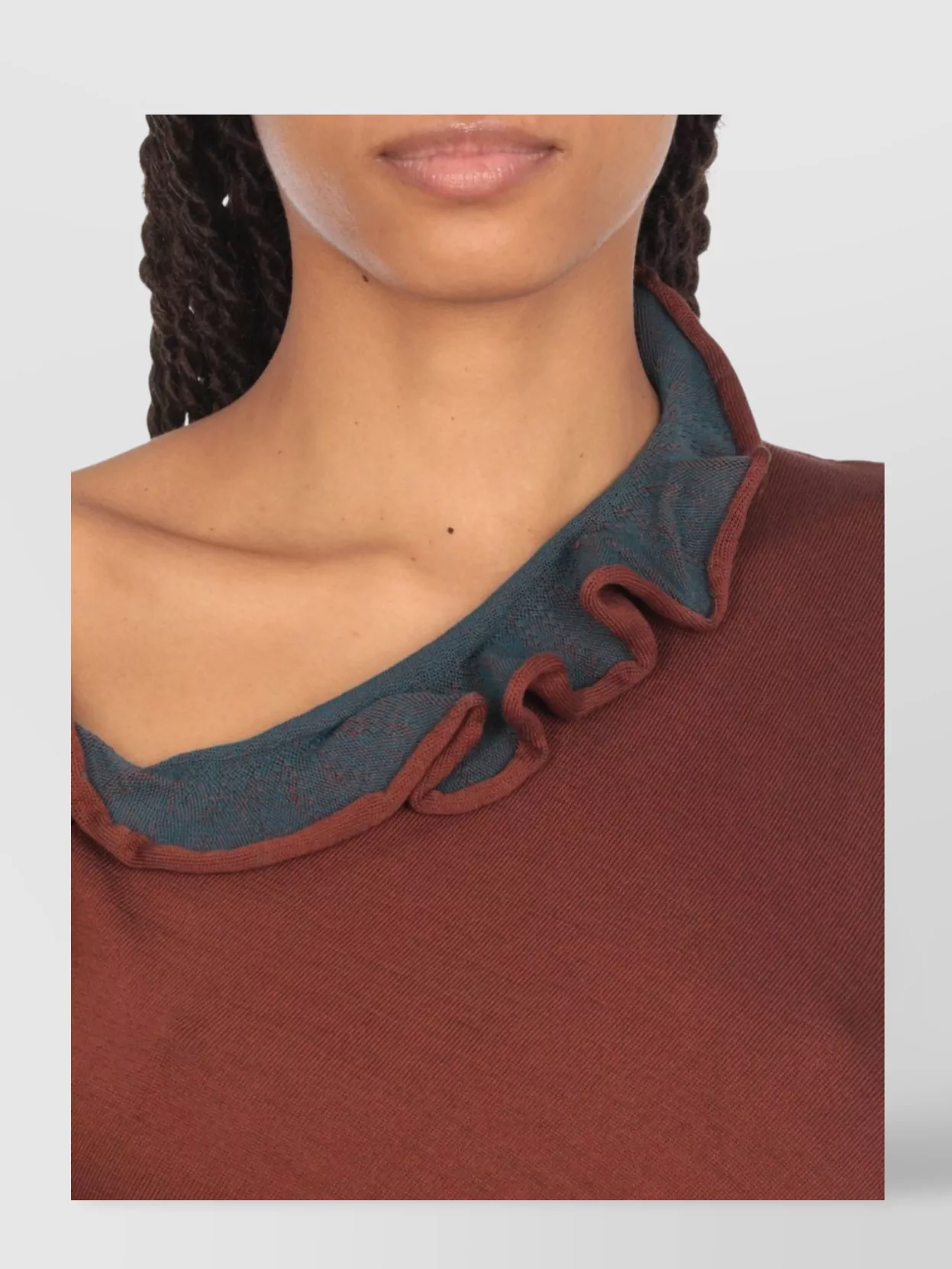 Dries Van Noten Top Cotton One-Shoulder Design