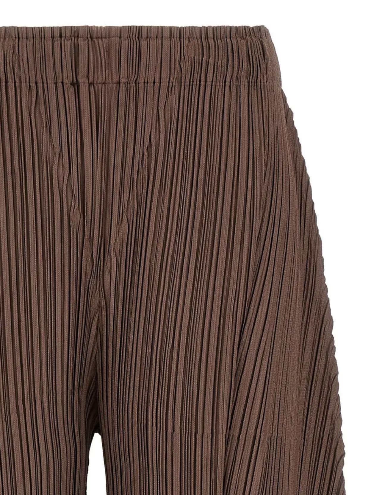 Pleats Please Issey Miyake Wide Leg Trousers Elastic Waistband
