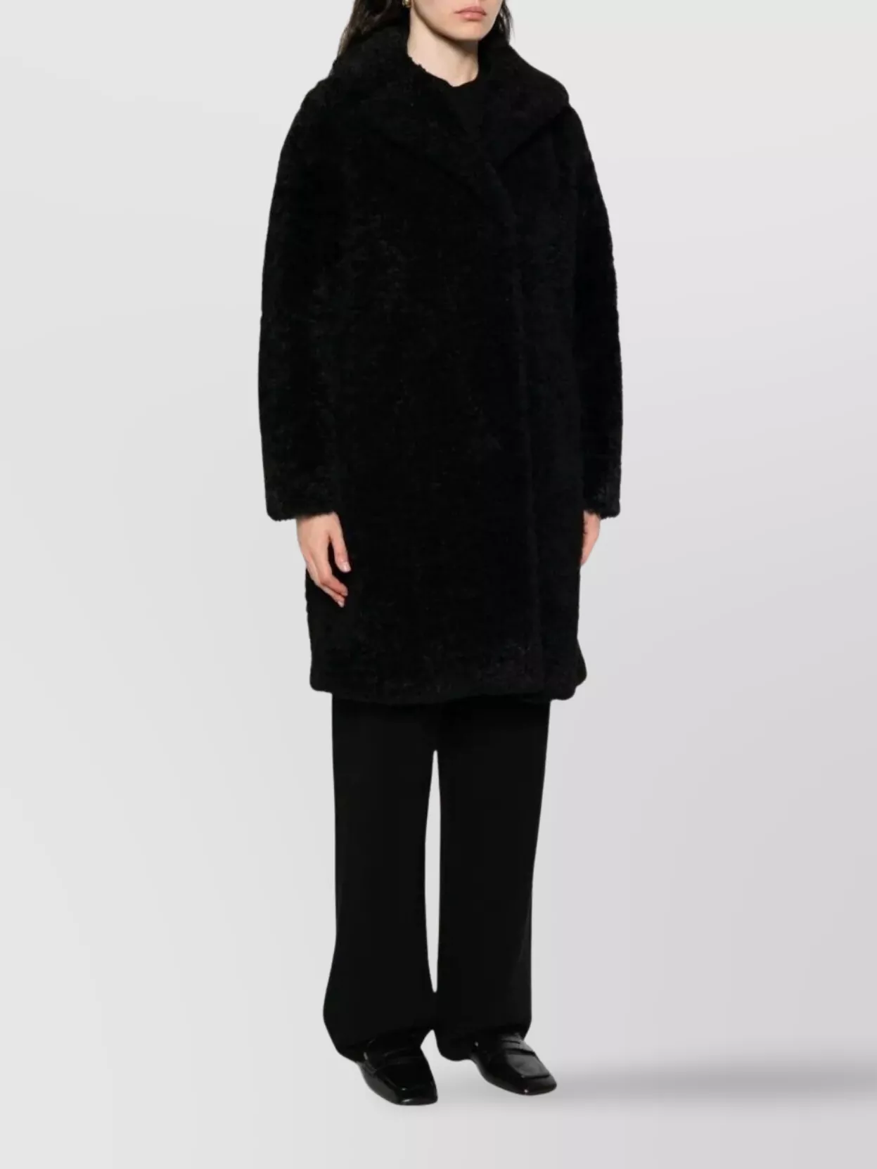 Herno Luxurious Faux Fur Long Sleeve Coat