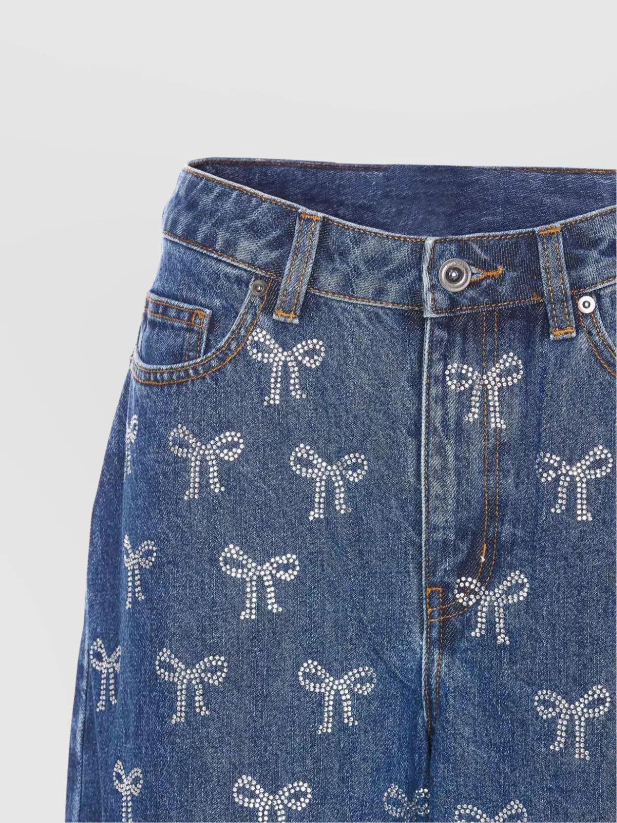Self-portrait Crystal Bow Wide Leg Trousers