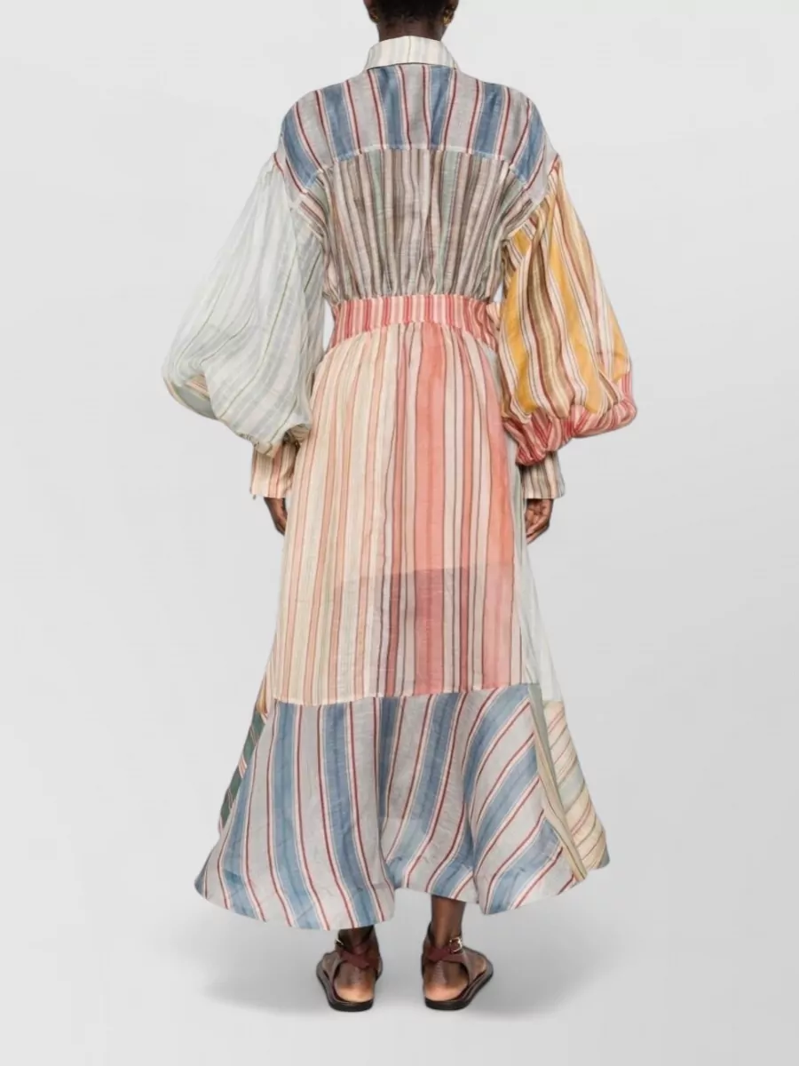 Zimmermann Rebellion Linen Silk Dress Tiered Hem