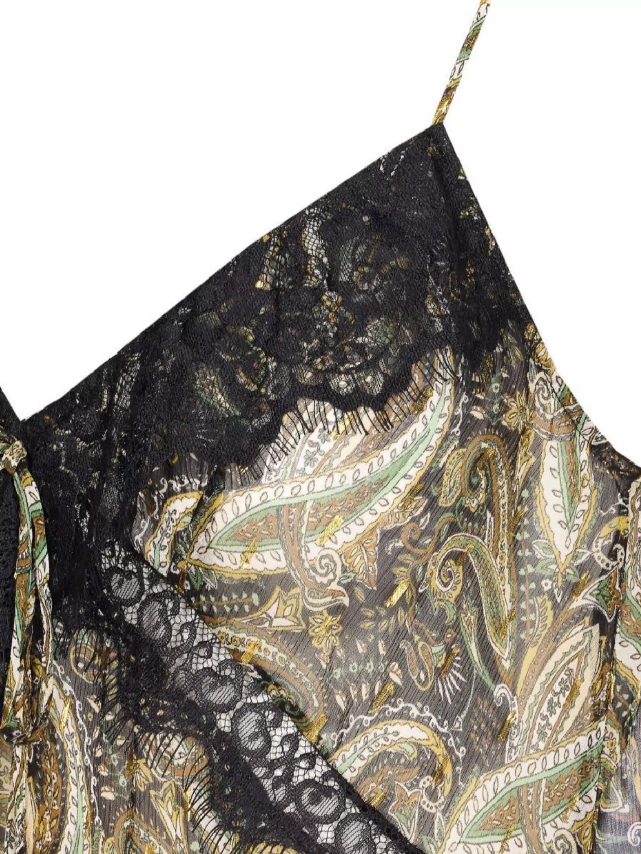 Pinko V Neck Top With Paisley And Lace