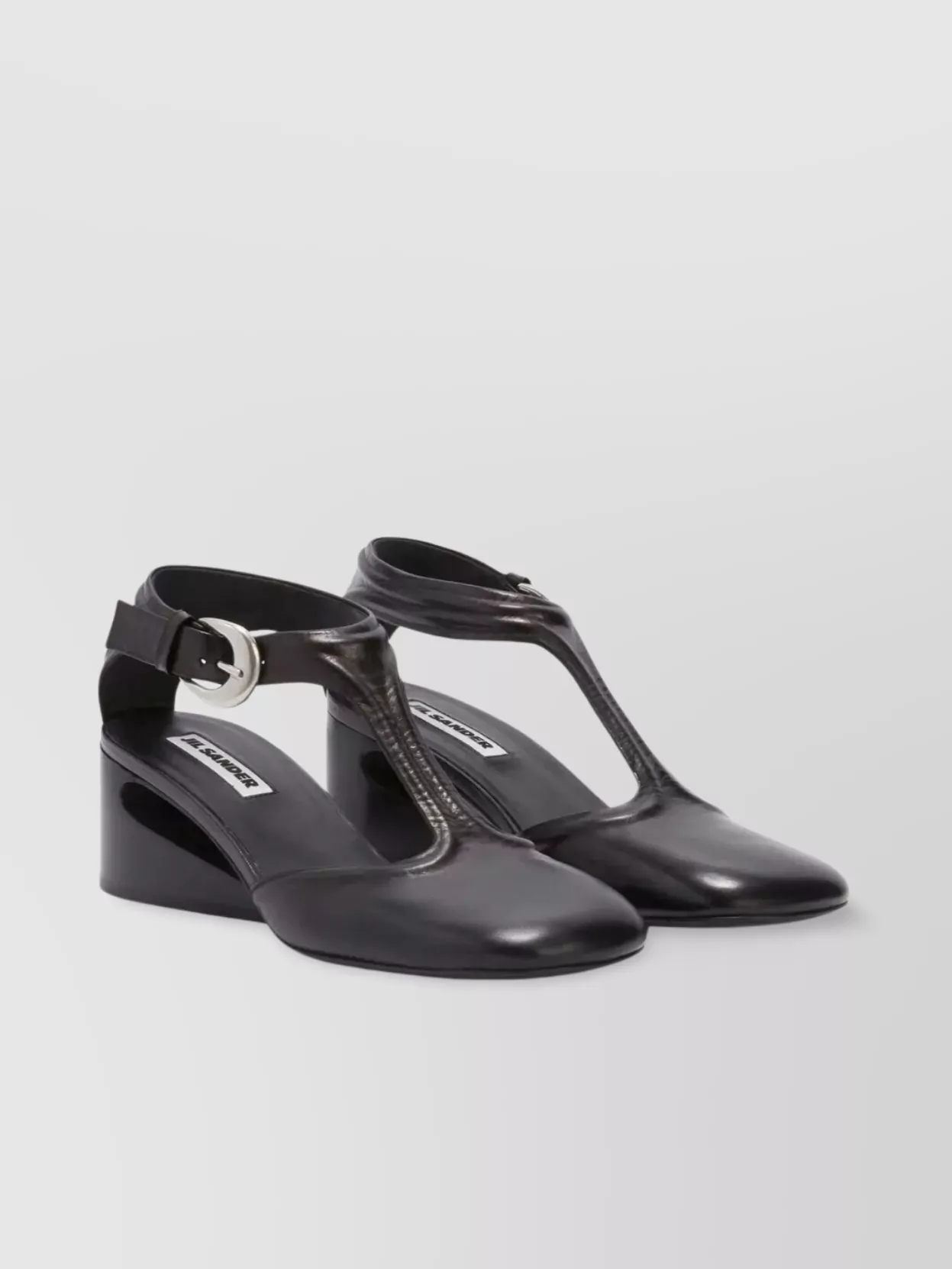 Jil Sander Mary Jane T-Bar Heel Pumps