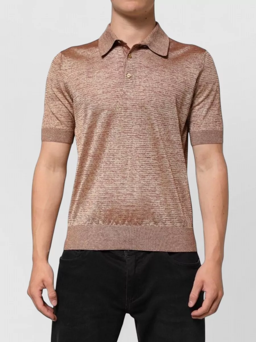 Dolce&Gabbana Silk textured short-sleeve polo shirt