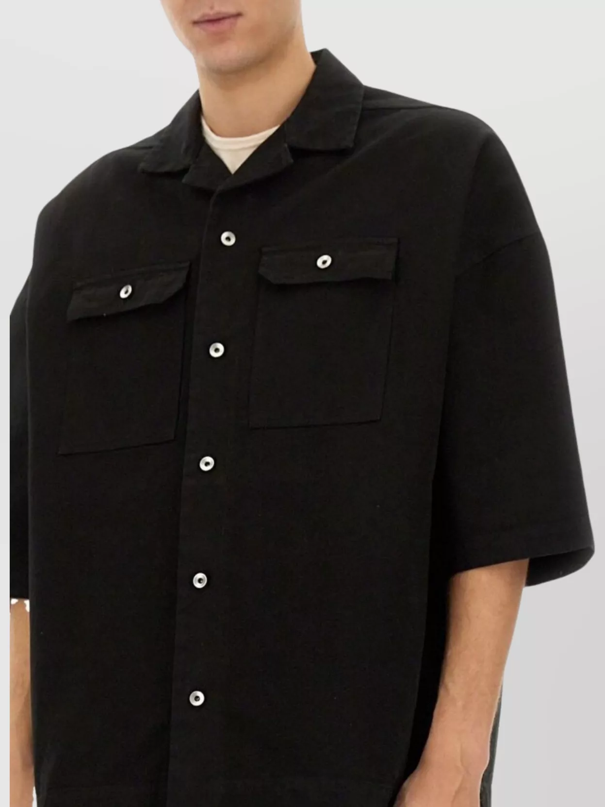 Rick Owens Drkshdw "Tommy Magnum" Short Sleeve Shirt With Chest Pockets