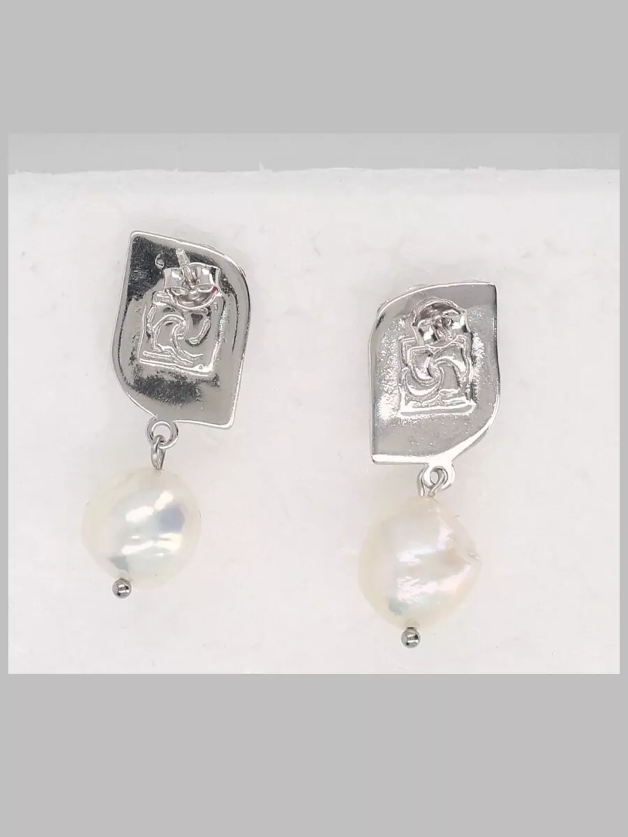 Magda Butrym rhodium-plated rose drop earrings
