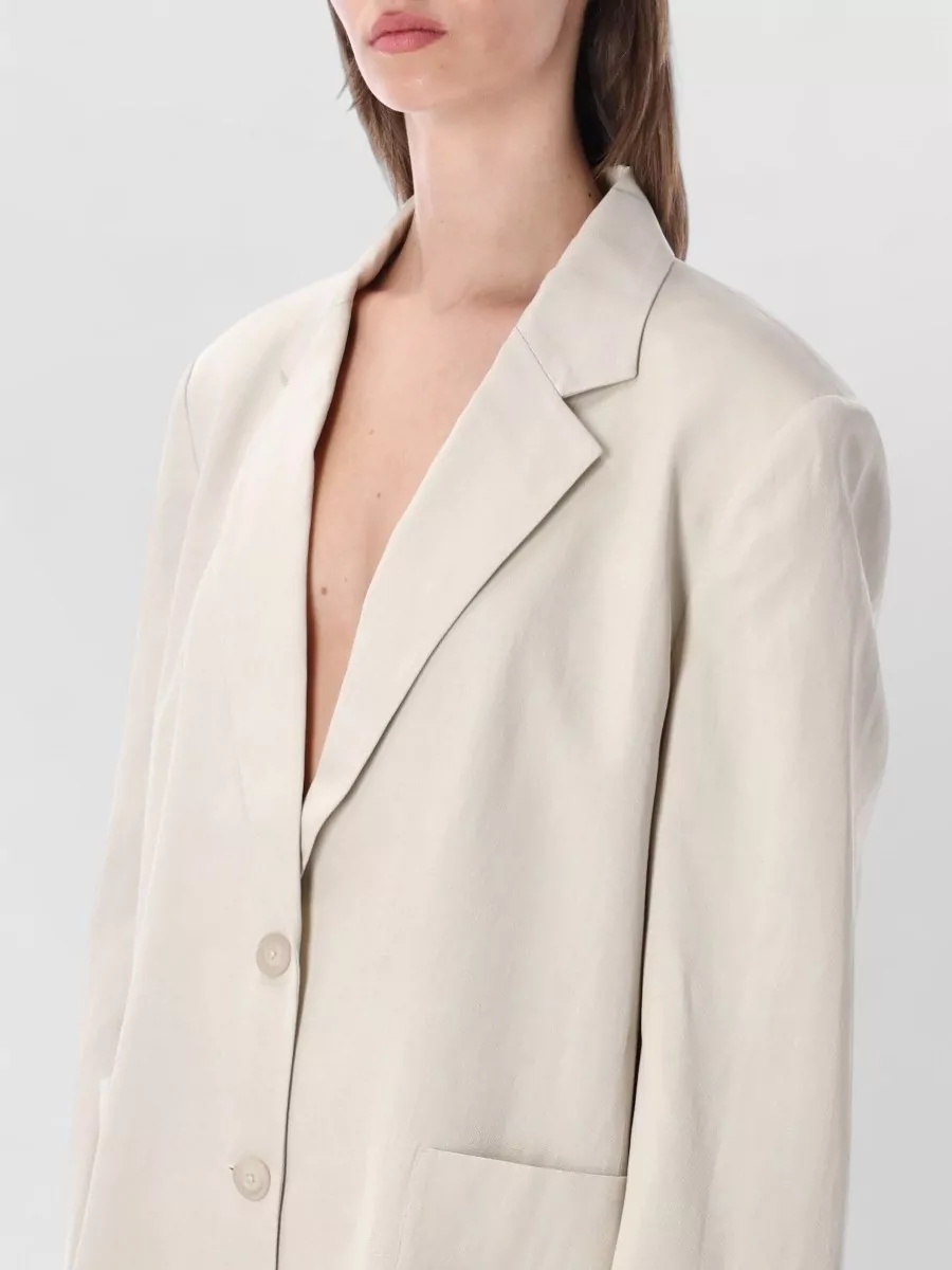 The Frankie Shop Linen Blend Relaxed Fit Blazer