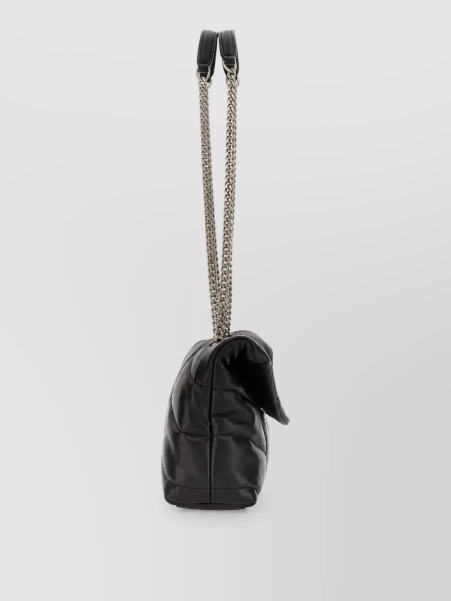 Saint Laurent Puffer Leather Clutch Bag