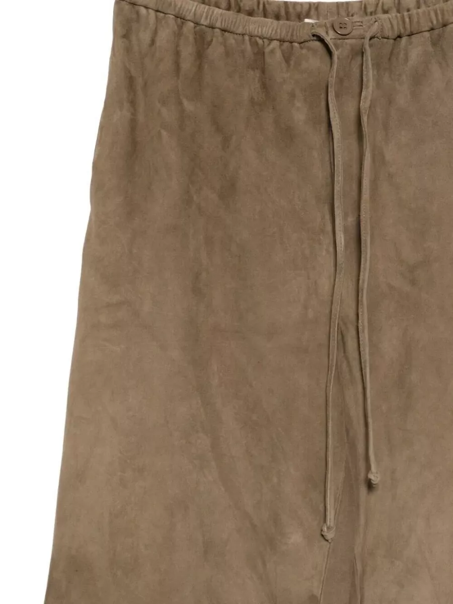 By Malene Birger Joanni Suede Wide Leg Cropped Trousers