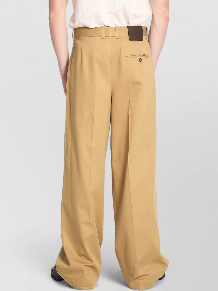 Loewe Tailored Wide Leg Cotton Gabardine Trousers
