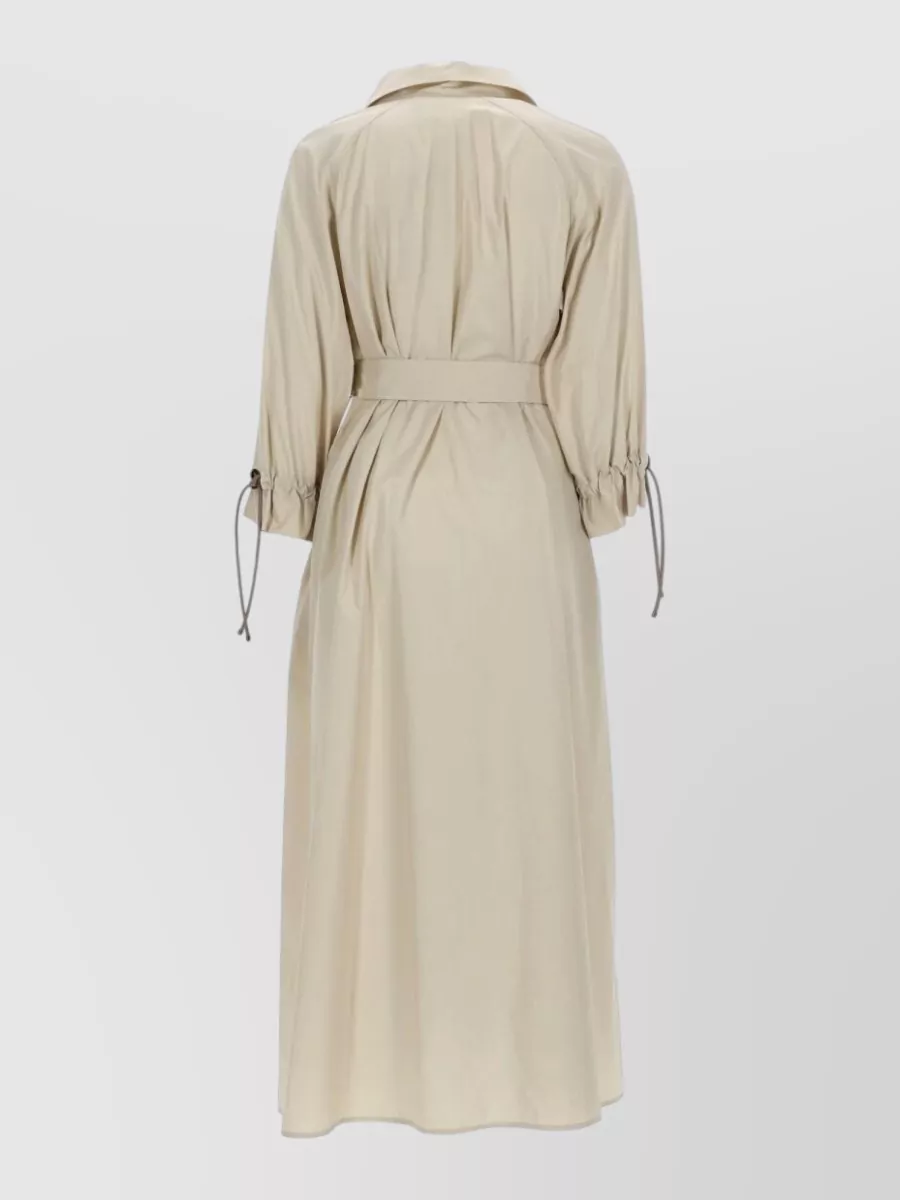 Max Mara Cotton Belted Midi Dress