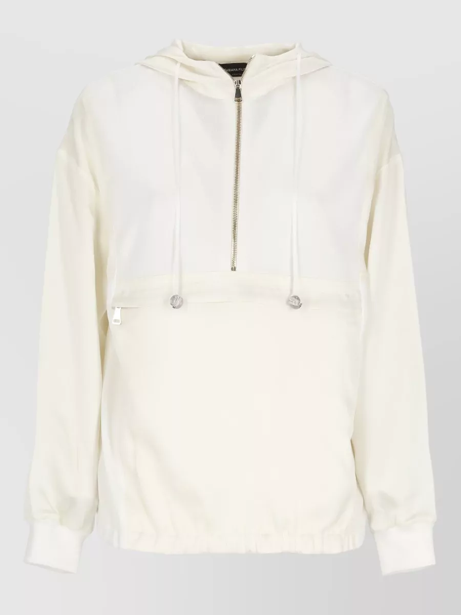 Fabiana Filippi Hooded knit sweatshirt long sleeves zip pocket